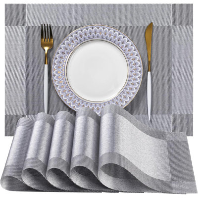 Ensemble de 12 napperons tissés en vinyle / plastique pour table de cuisine