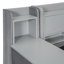 Lit de jour simple tapissier avec tiroirs, tablettes, armoires rabattables et table d'appoint (gris)-1227059750