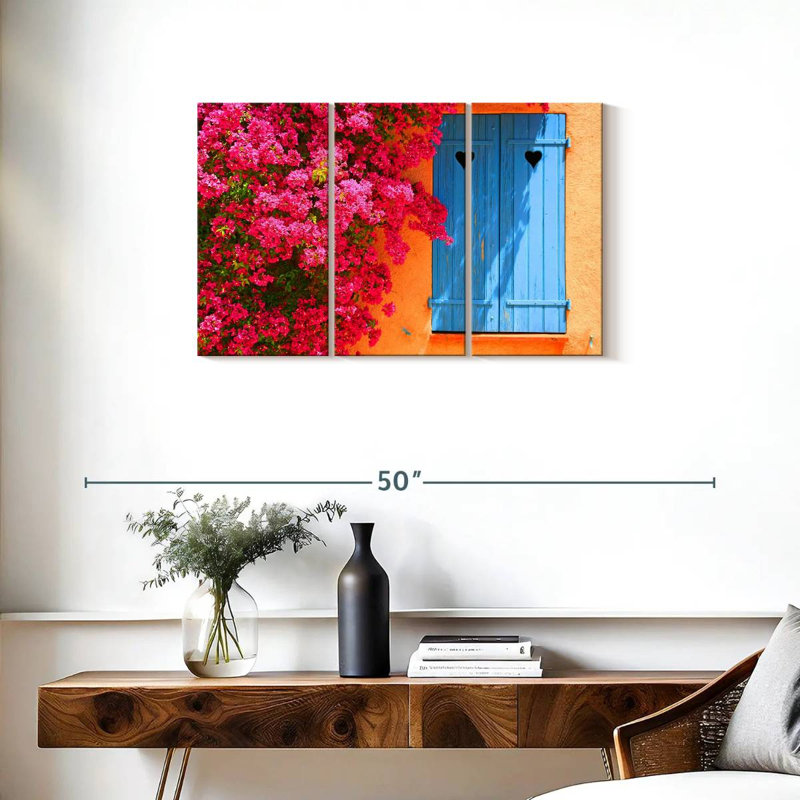 Lilie Window With Flowers, 20" H x 33" W