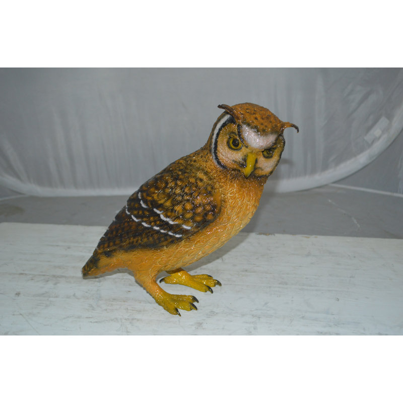 Juliano Owl Standing Bronze Statue -  Size: 13"L x 7"W x 11"H.