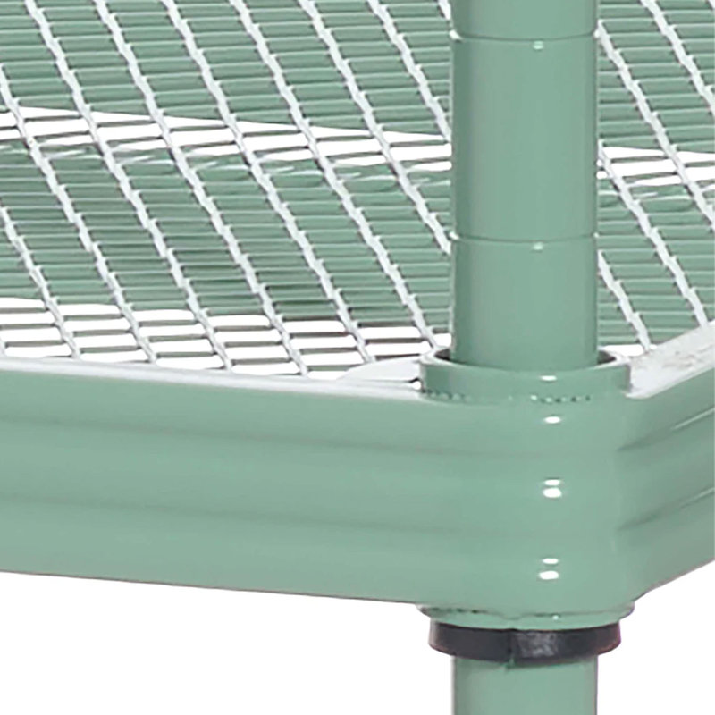 Design Ideas MeshWorks 2 Tier Full Size Metal Storage Shelving Unit Rack, Sky Blue, 15.75" H x 30.75" W x 11.8" D