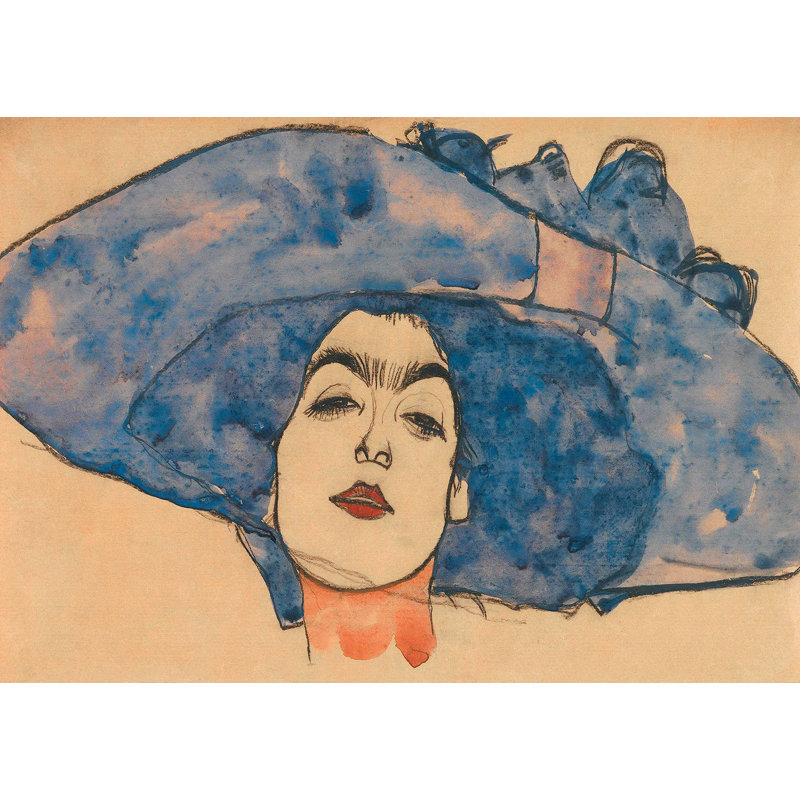 3SC6329 Eva Freund In Hat by Egon Schiele - Wrapped Canvas Painting, 70cm H x 100cm W x 4cm D