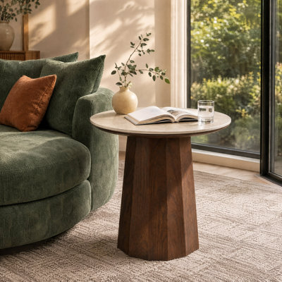Stone Top End Table