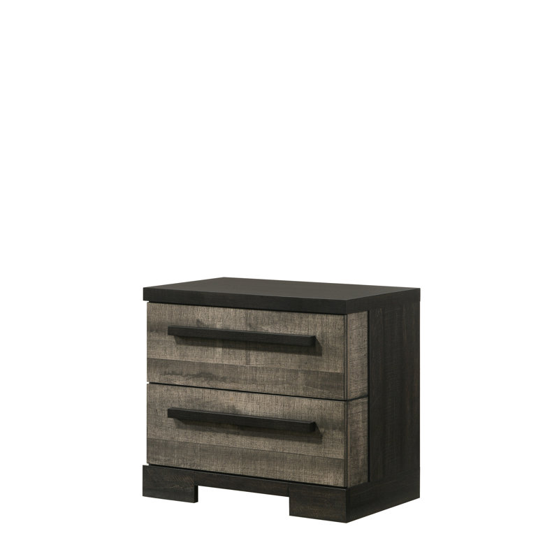 Table de chevet brune et grise 2 chambres