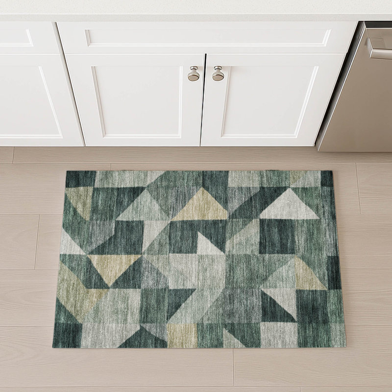 Machine Washable Indoor/Outdoor Jourdan ACN2373 Geometric Rug, Rectangle 1'8" x 2'6"