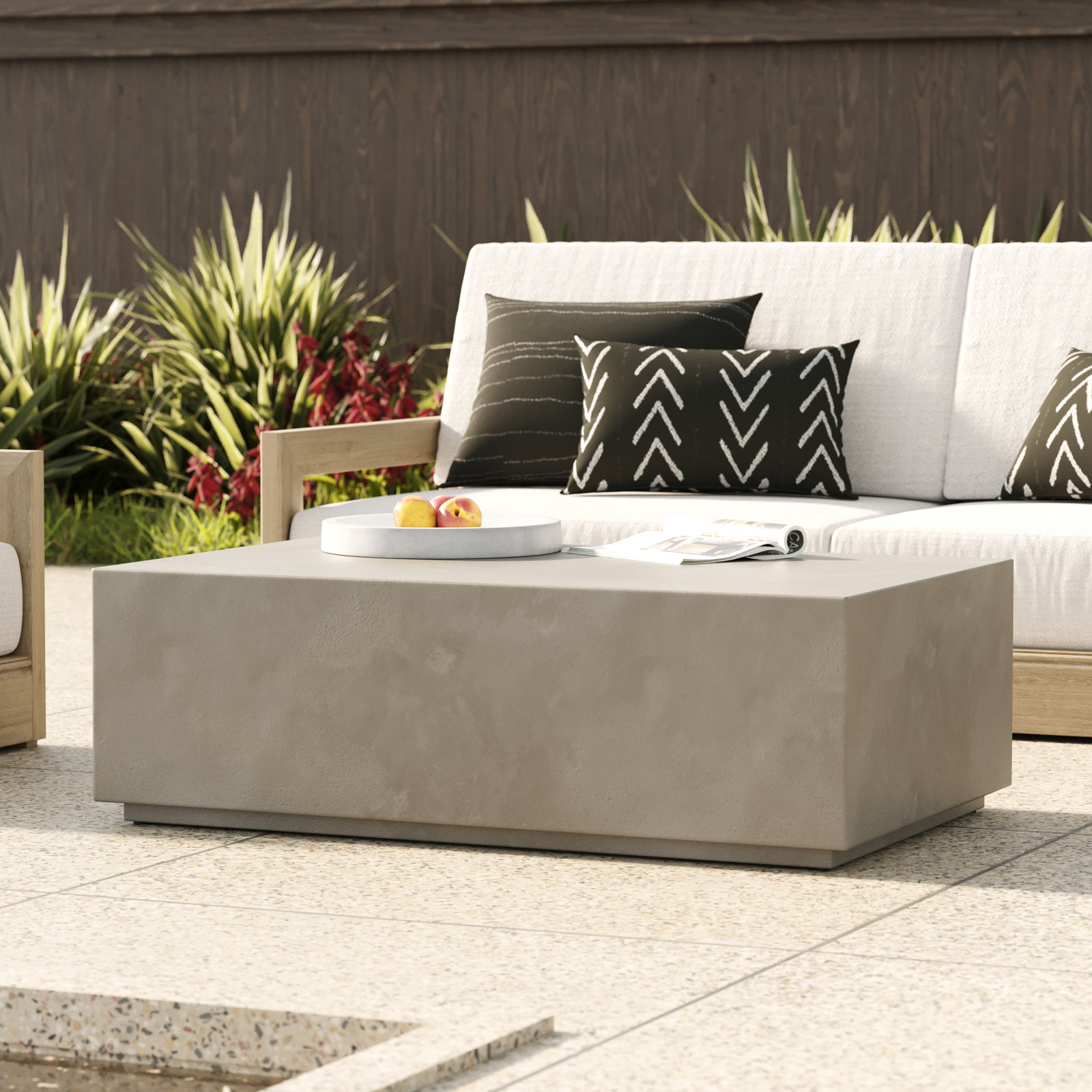 Polly 51" Concrete Coffee Table, Gray