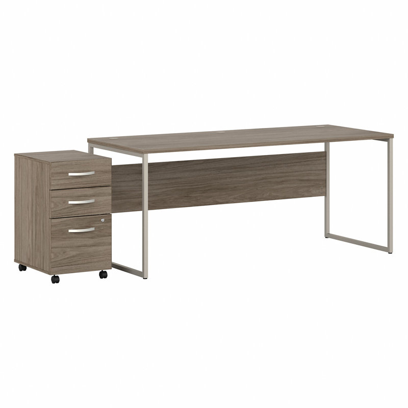 Bureau hybride, Gris foncé, H 29,91 po x l 71,02 po x P 29,37 po