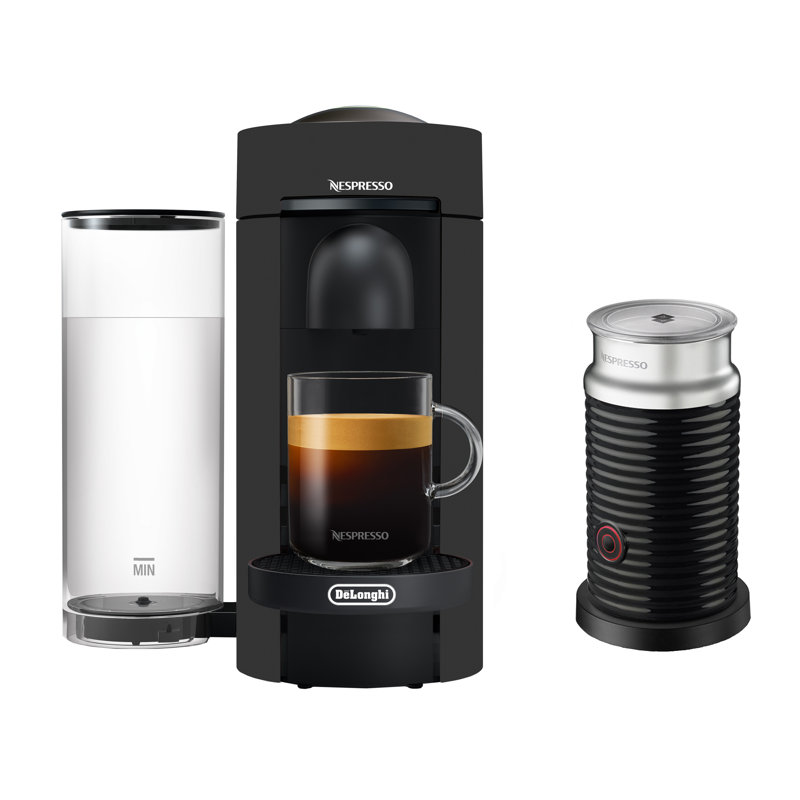 Nespresso VertuoPlus Deluxe Coffee and Espresso Machine by De'Longhi with Aeroccino Milk Frother, Limited Edition Matte Black