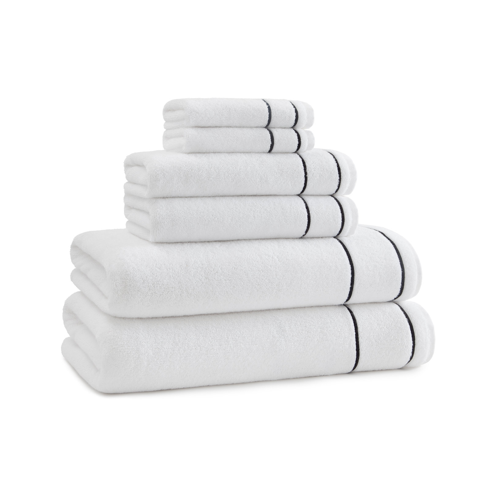 Leah 100% Cotton Bath Towel, White/Black