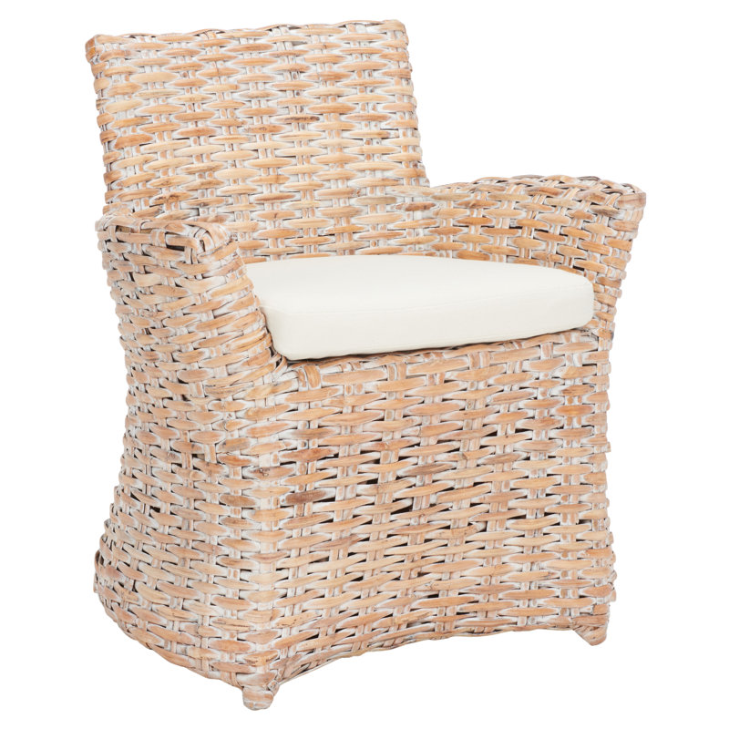 Chaise avec accoudoirs en rotin Chorio