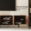70.87" Modern TV Stand with Louvred Doors, MDF Frame and Metal Base, Media Console-1960344300