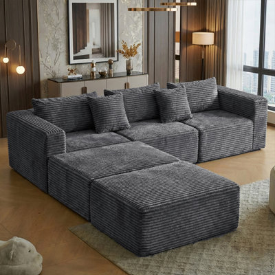 Boneless 110" Cloud Modular Sectional Sofa 