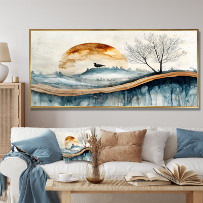 «Goose Animals Into A Winter Horizon I», art mural oie pour le salon