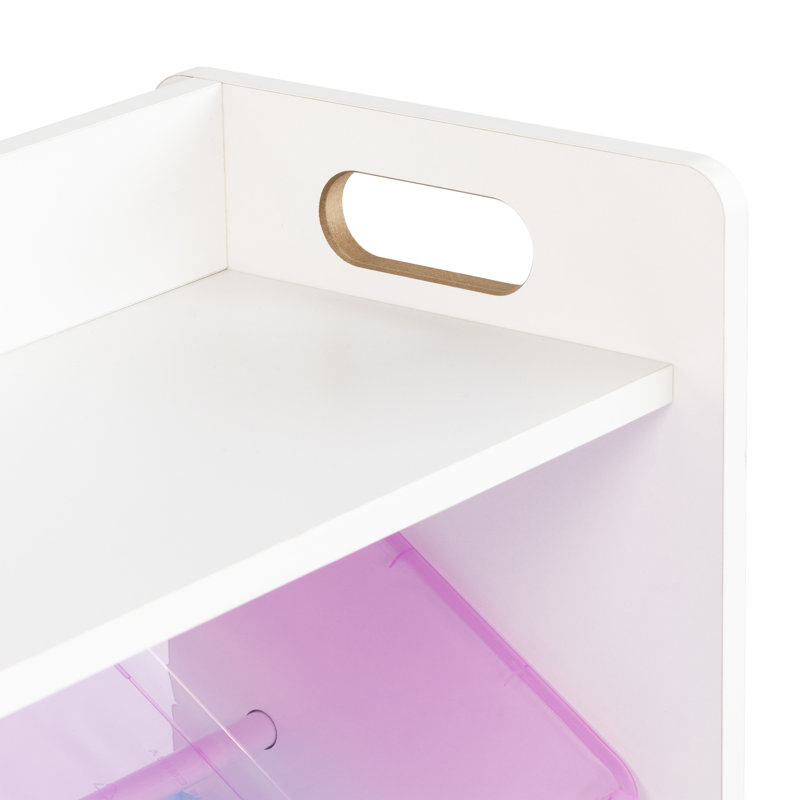 Organisateur de jouets Marvyl, Bois blanc / transparent