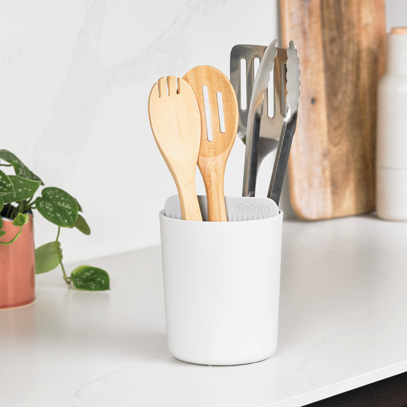 Recycled Utensil Holder - Made in UK, Stone