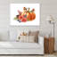 Arrangement d'automne citrouille avec oiseaux - reproduction sur toile-67466954-67466961
