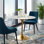Yony Round Faux Marble Top with Stainless Steel Base Dining Table