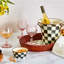 Sterling Check® Rattan and Enamel Large Serving Tray