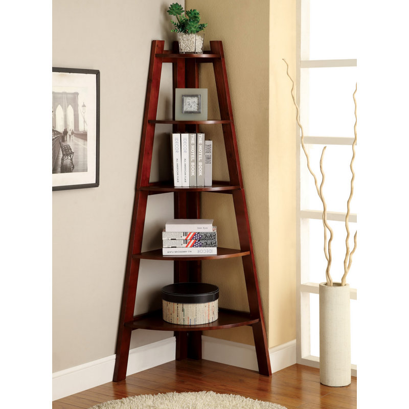 Pierview 161.29cm H x 74.93cm W Corner Bookcase, Cherry