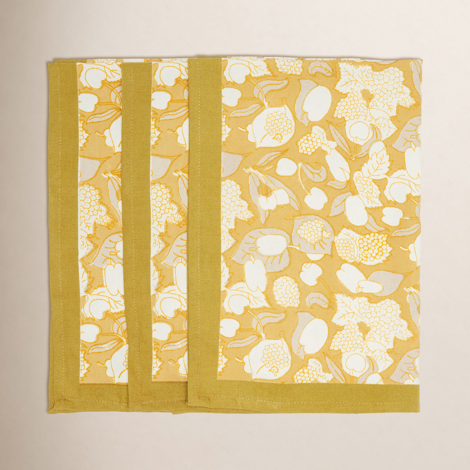 Bryssa Floral Tea Towel Kitchen Towel, Gray/Mustard