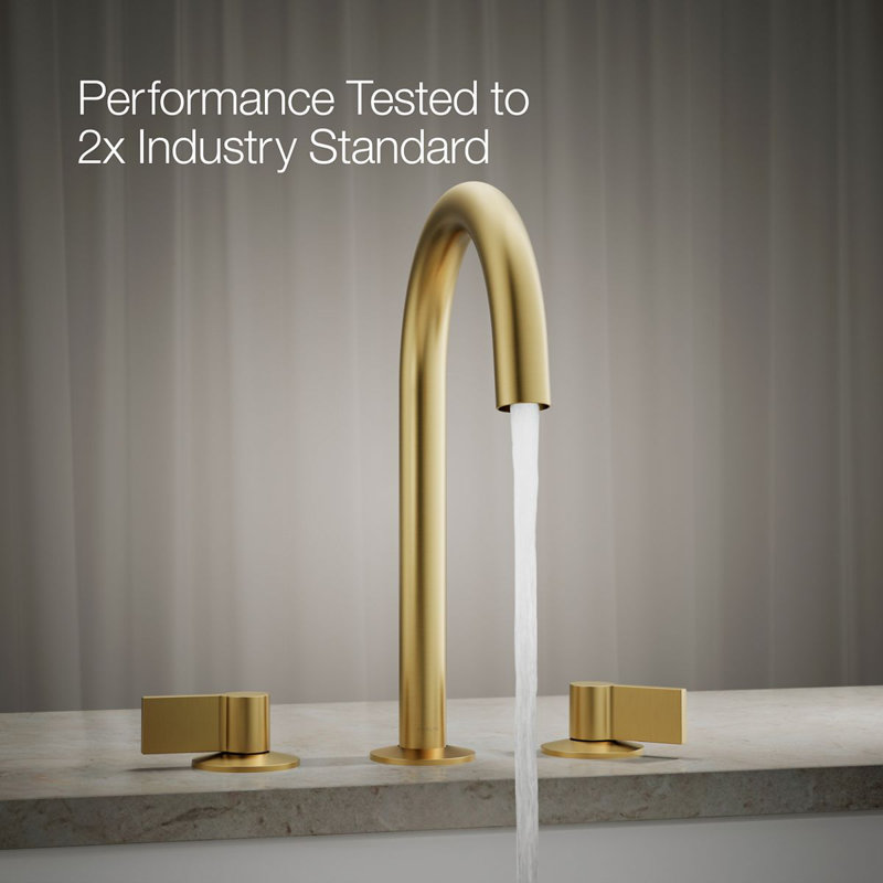 Components Deck-Mount Bath Spout With Tube Design, Brushed Brass