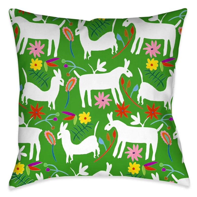 Folk Art Whimsy Throw Pillow