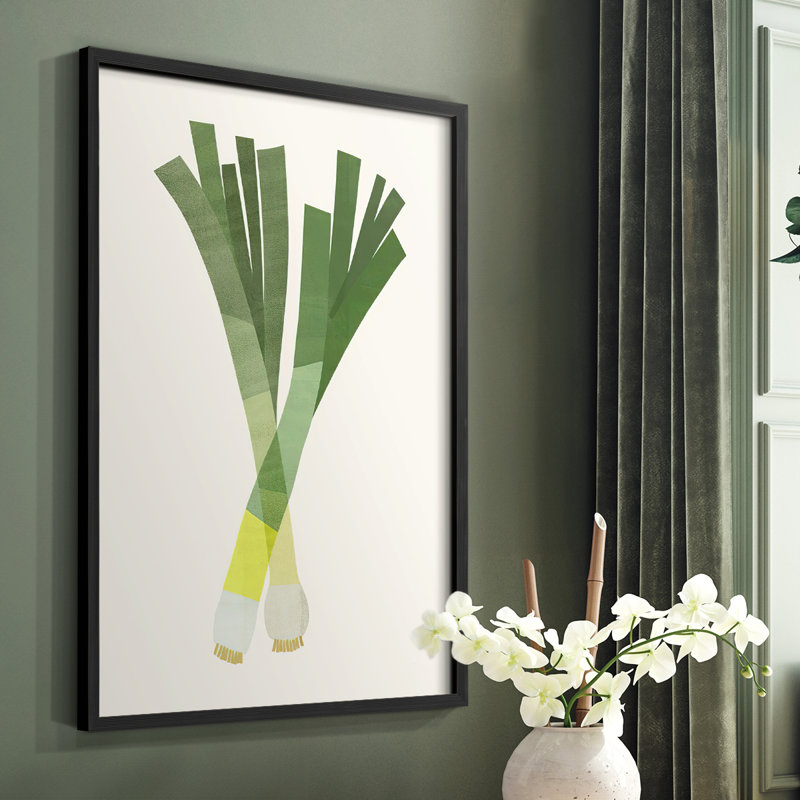 Reproduction encadrée Organic Veg II - bois massif, H 20 po x l 16 po, Noir