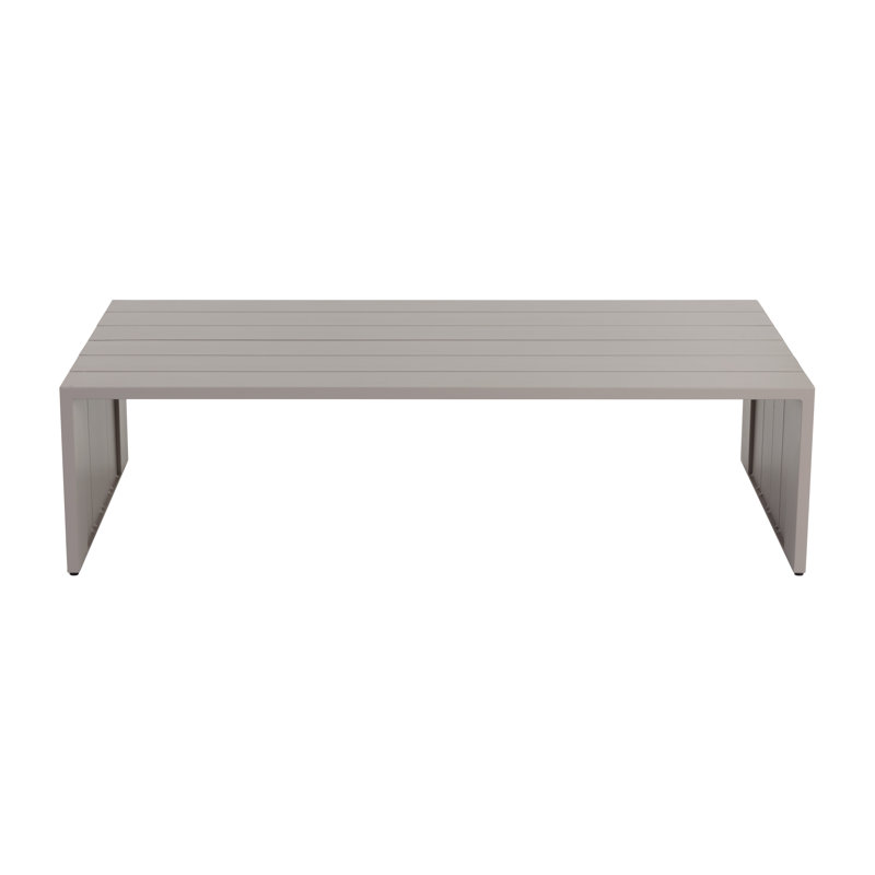 Clayre Rectangular Metal Outdoor Coffee Table , 60'' in. W 31.25'' in. D, Light Pewter