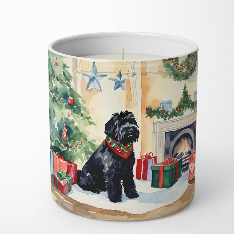 Bougie de Noël parfumée avec support en céramique