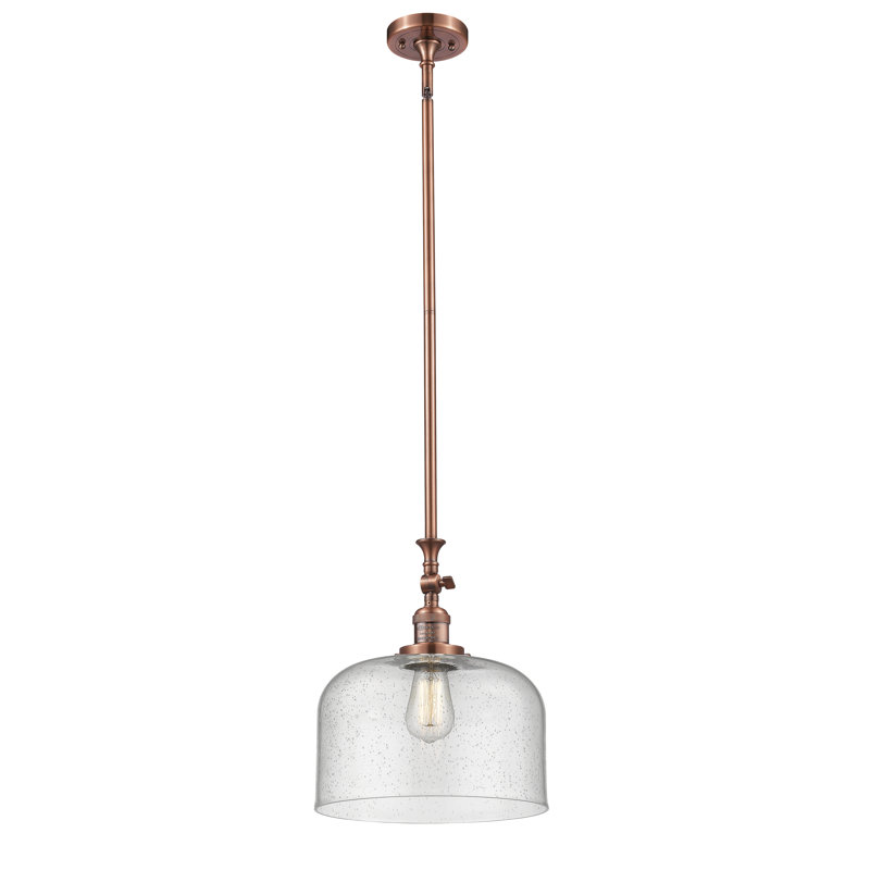 Hiers 1 - Light Single Pendant, Antique Copper, Seedy, No Bulb Included