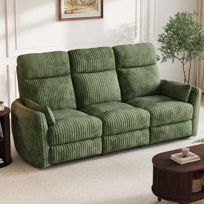  Canapé inclinable manuel Sherry de 80 po avec console centrale rabattable et USB