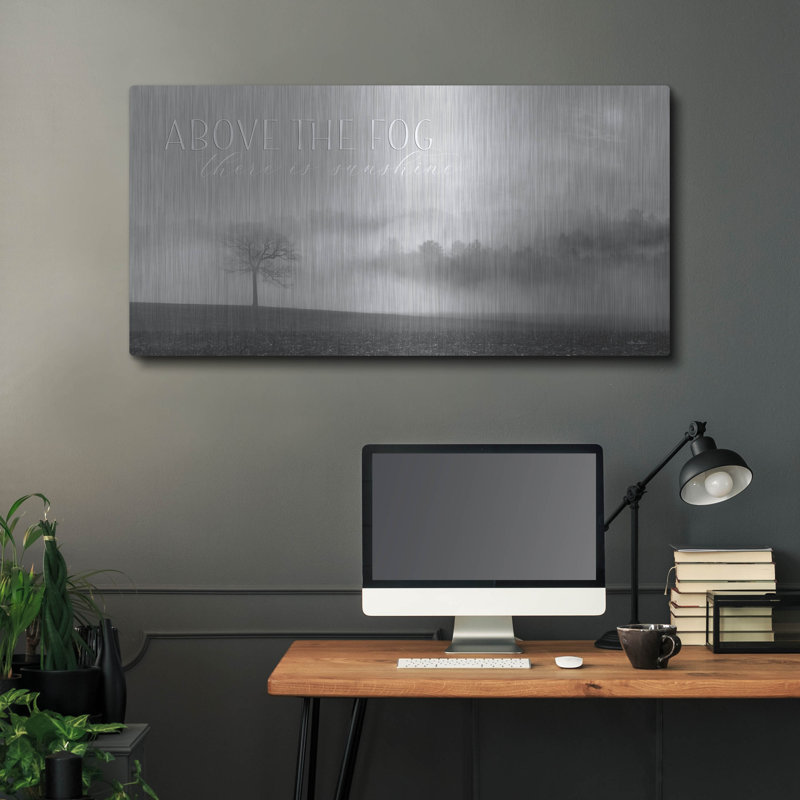 «Above the Fog» par Lori Deiter, art mural en métal, H 24 po x l 48 po