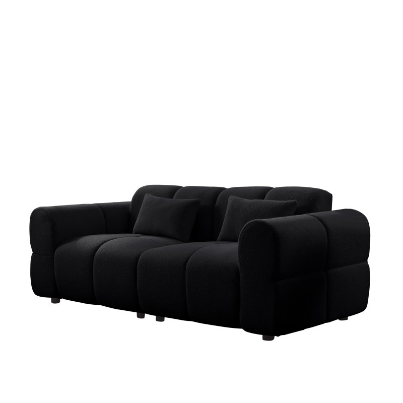 Canapé rembourré Boucle, Noir, noir, noir, noir