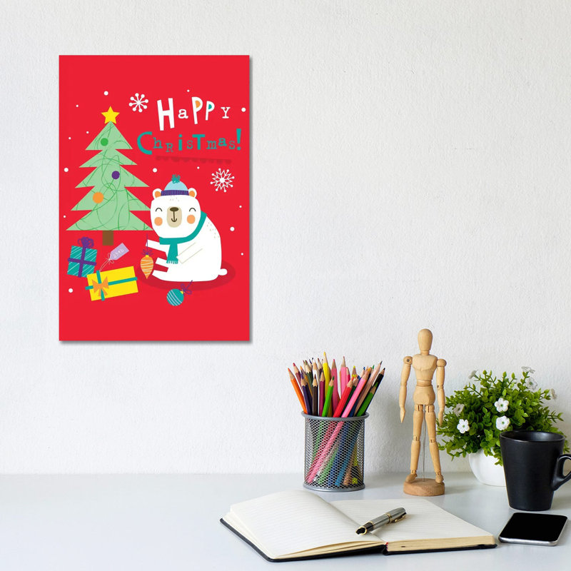 Christmas Jolly Christmas by Lisa Barlow - Wrapped Canvas Print, 20.32 cm H x 30.48 cm W