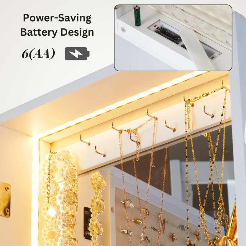 Armoire à bijoux avec miroir
