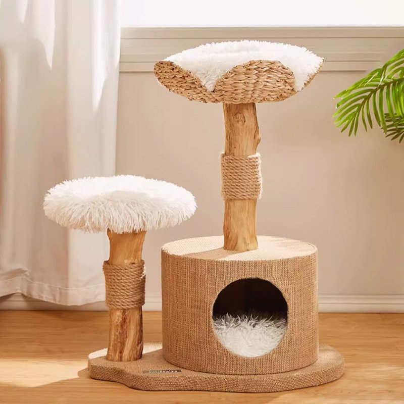 2 Tiers Cat Tree with Condons,Perch,Scratching Posts