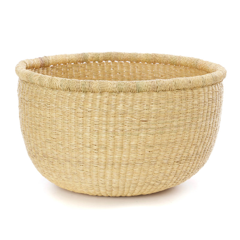 Panier de rangement rond entièrement naturel Bolga
