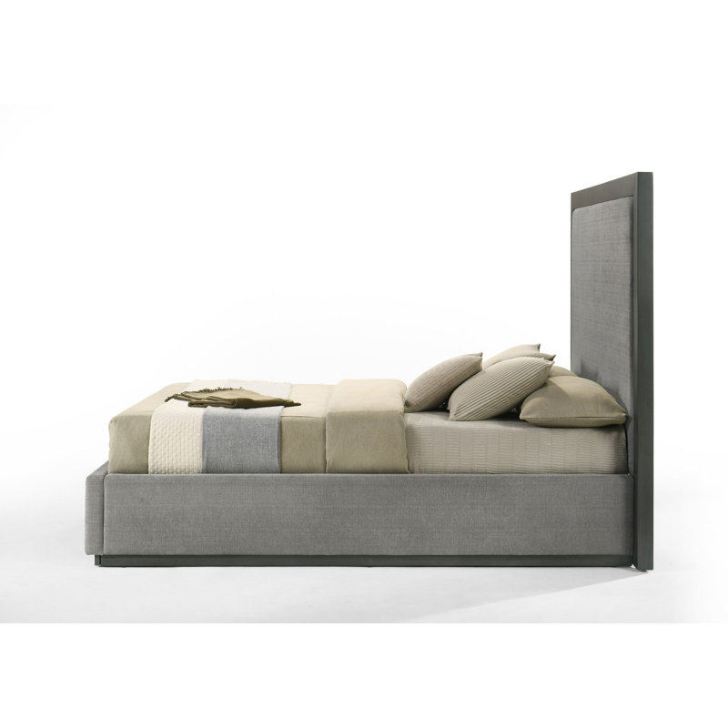 Reanna Upholstered Platform Bed, King, Gray Wash