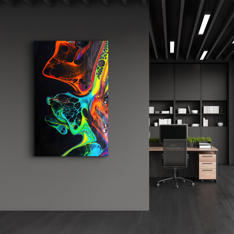 Élégante peinture murale en verre trempé de 13,8 po x 21,7 po | 100% verre trempé, épaisseur: 0,16 pouce | Imprimé UV pour des couleurs éclatantes | Parfait pour la décoration intérieure, le salon et les espaces de bureau