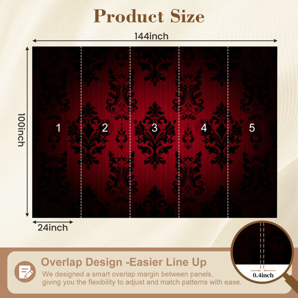 Red Barrel Studio Peel and Stick Wallpaper Royal vintage Gothic dark ...