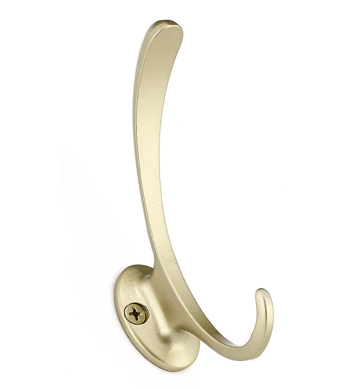 Contemporary Metal Wall Hook, Matte Nickel
