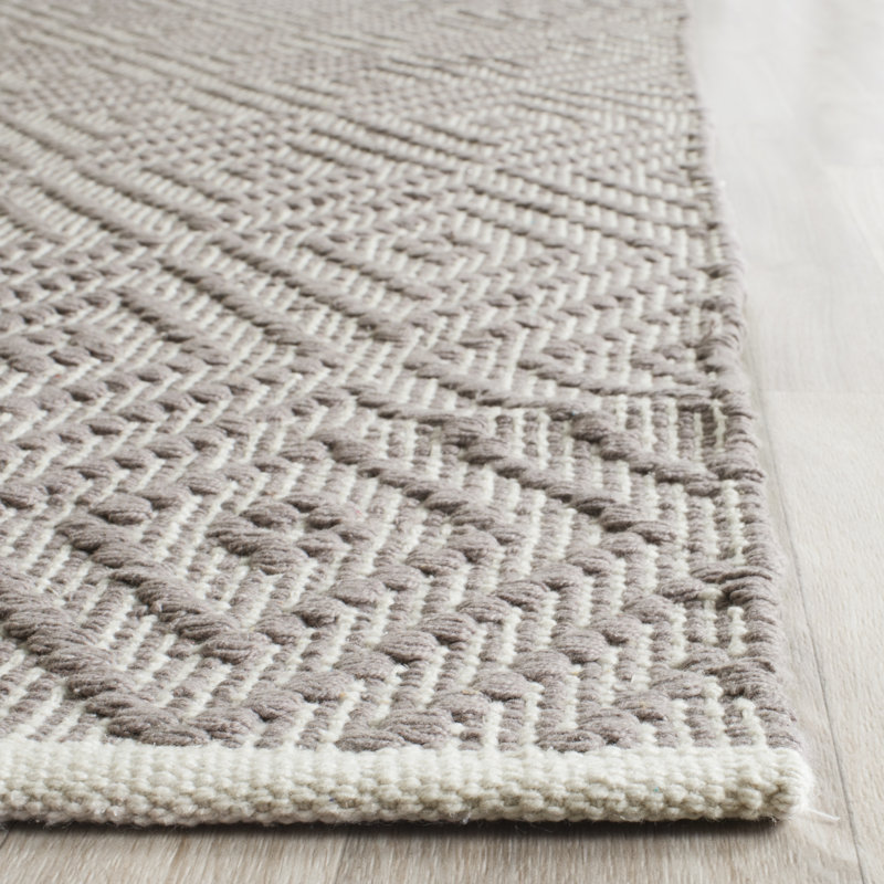 Akihito Hand Woven Cotton Geometric Rug, Runner 2'3" x 7'