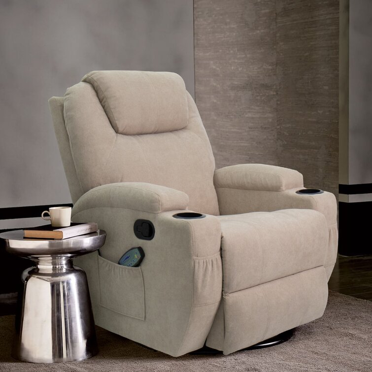 Latitude Run® Reclining Heated Massage Chair with Swivel and