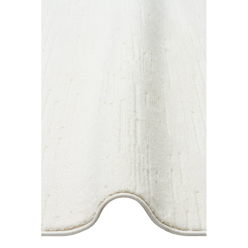 Tapis rectangulaire blanc en micropolyester tissé à la machine Dadeville, Rectangle 3 pi 11 po x 5 pi 11 po