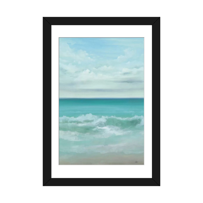 « aqua marine », impression sur toile, H 24 po x l 16 po x P 1 po, Papier d'art encadré noir, Blanc