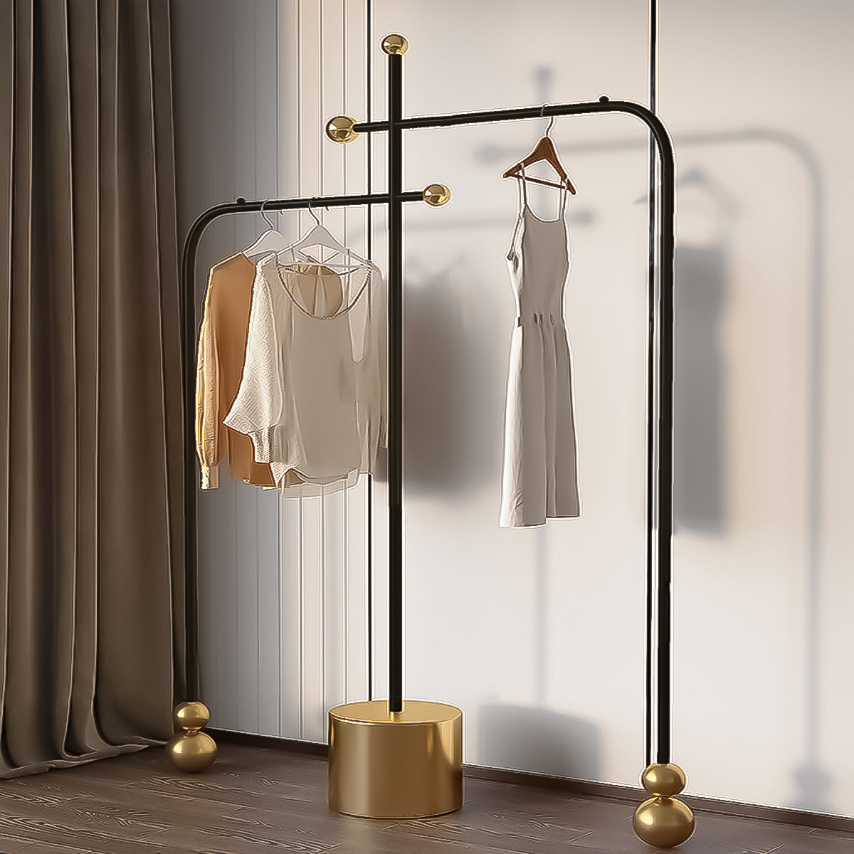 Recon Furniture 49.21'' Iron Clothes Racks /Garment Racks | Wayfair