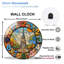 Round Clock Home Decor Unique Design Art - 12'' Modern Glass Wall Clock