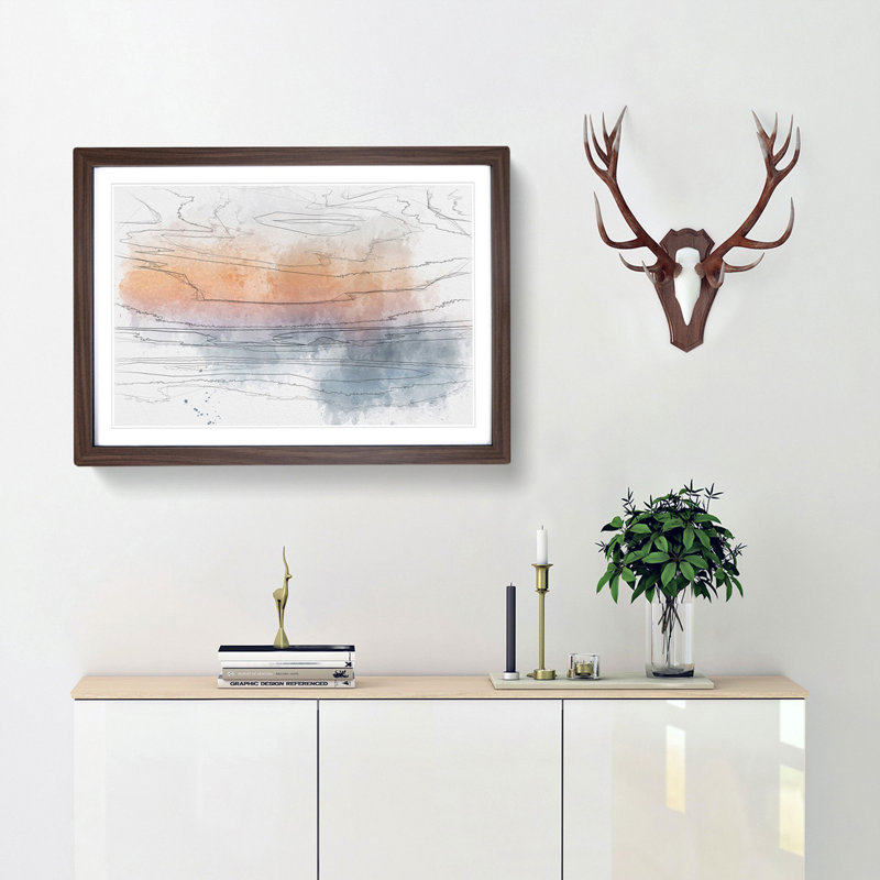 Beautiful Beach - Picture Frame Graphic Art Print, Walnut Framed, 62cm H x 87cm W x 2cm D
