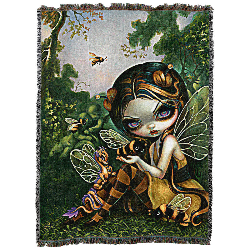 Jeté en coton Pure Country Weavers Bumble Bee Dragonling, L 80 po x l 60 po