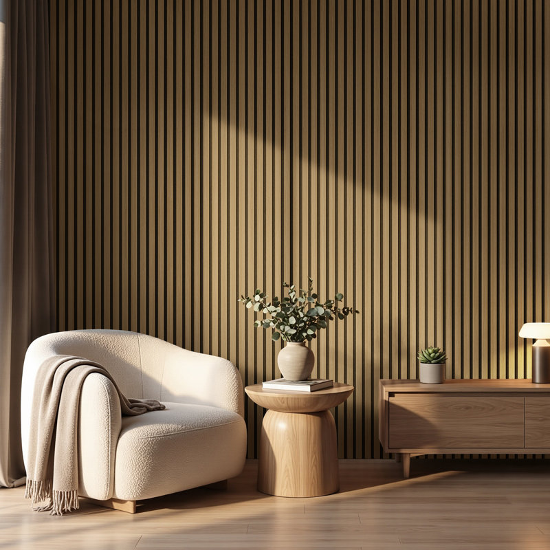 Panneaux muraux acoustiques à lattes de bois 94,5 po x 23,6 po, panneaux muraux en bois à lattes 3D, Chêne huilé16
